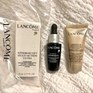 Lancome Absolue Soft Creme, GÉNIFIQUE, and Renergie Lift spf luxury minis